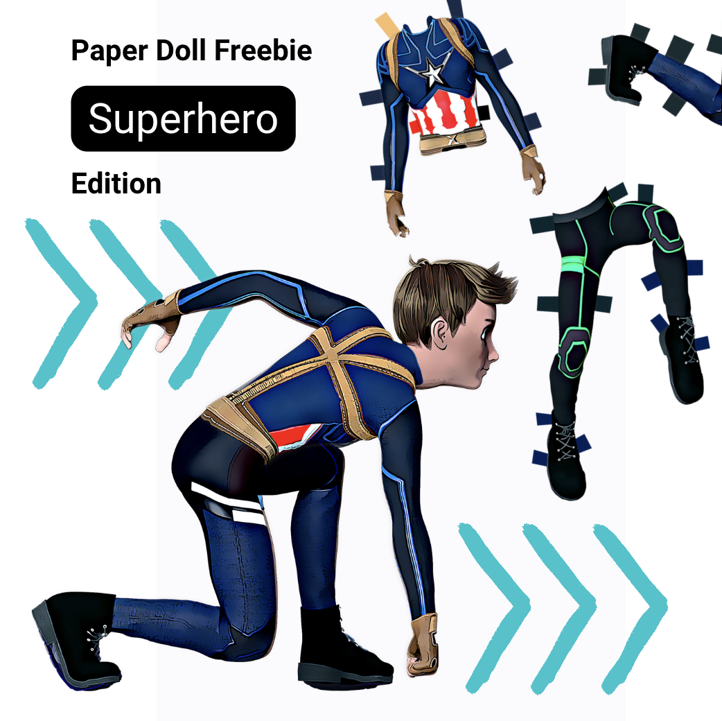 male paper dolls superhero edition