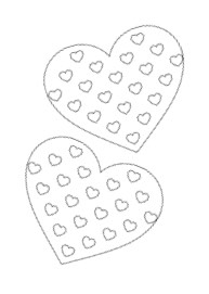 coloring sheets with patterns inside of two hearts