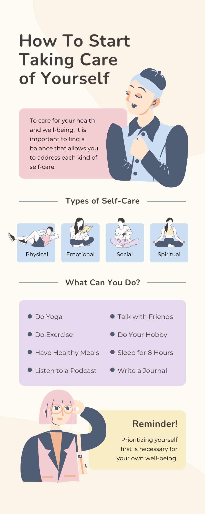 Infographic about balancing life and self care