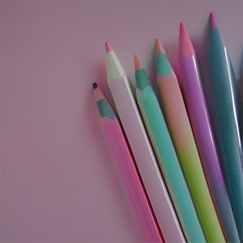 Pink Pastle pencil crayons for stress relief with adult coloring books