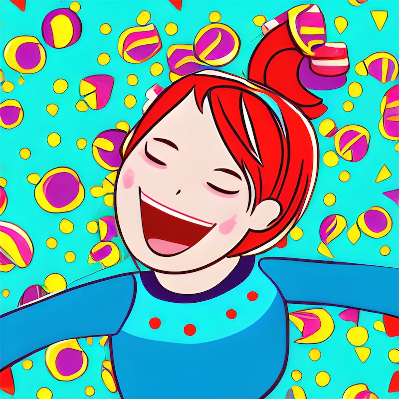an illustration girl playing having fun, bright, cheerful, positive emotions,  playful