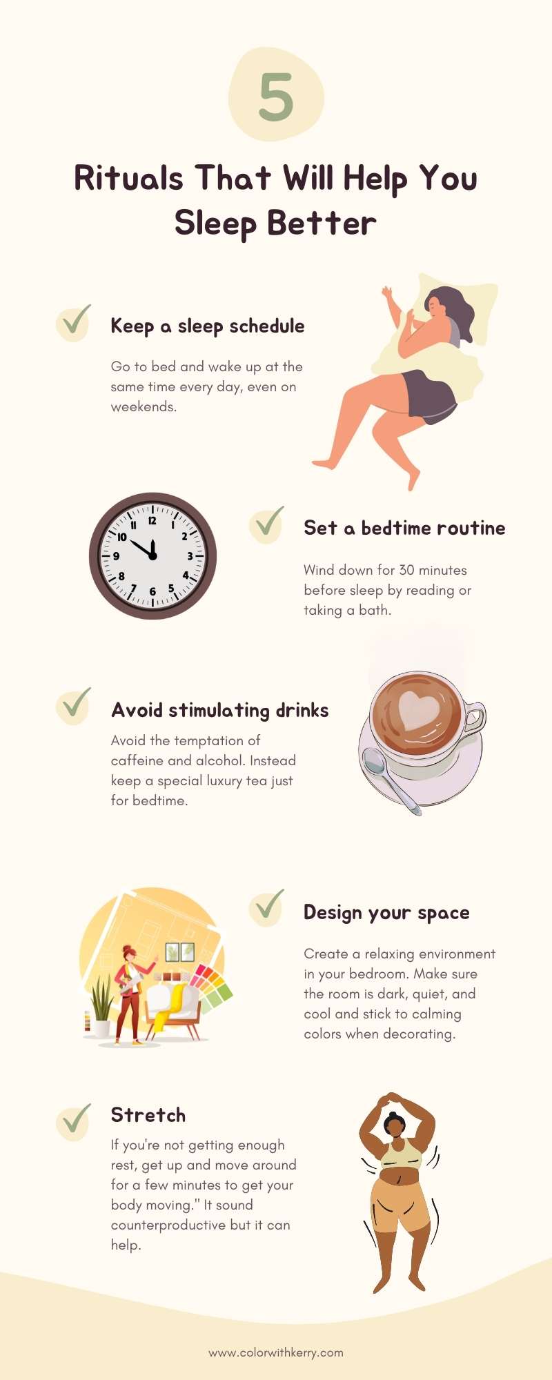 infographic self care tips for getting more sleep