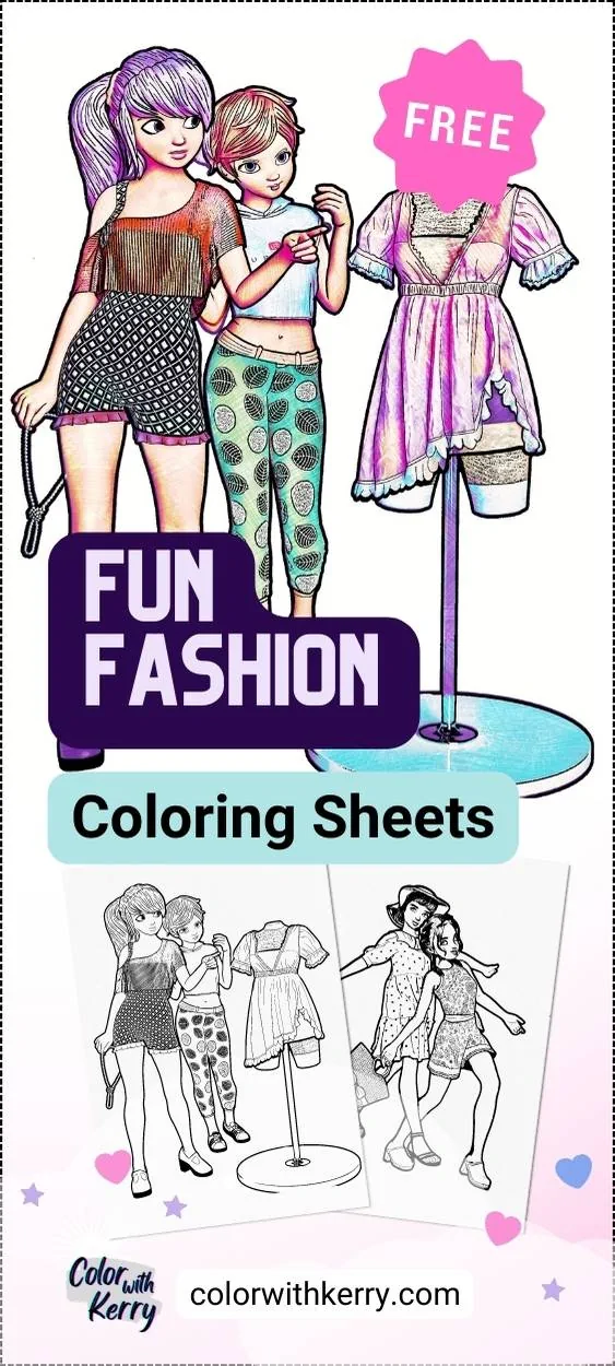 Free fashion coloring pages to print and download