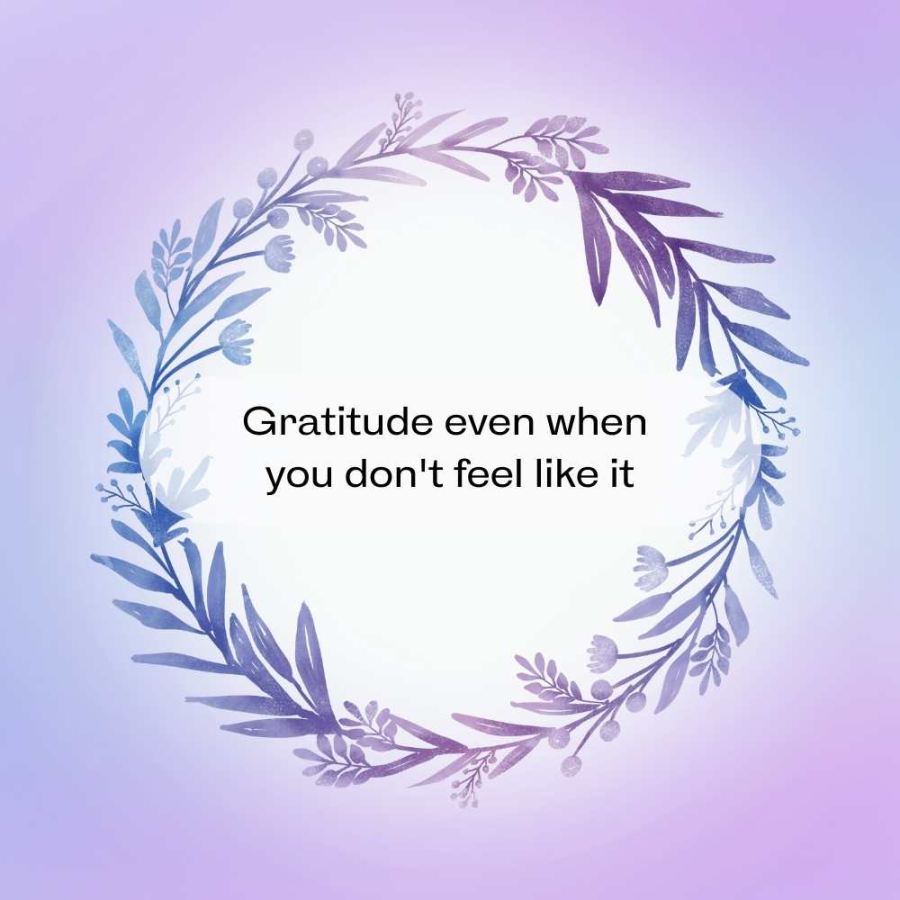 purple blue wreath for gratitude